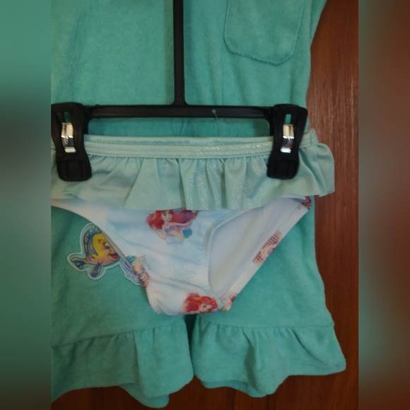 Disney Little Mermaid Girls Aqua Tankini with Ariel Accent - Picture 2 of 10